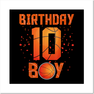 10 Years Old Basketball Fan Family Matching Bday Party Posters and Art